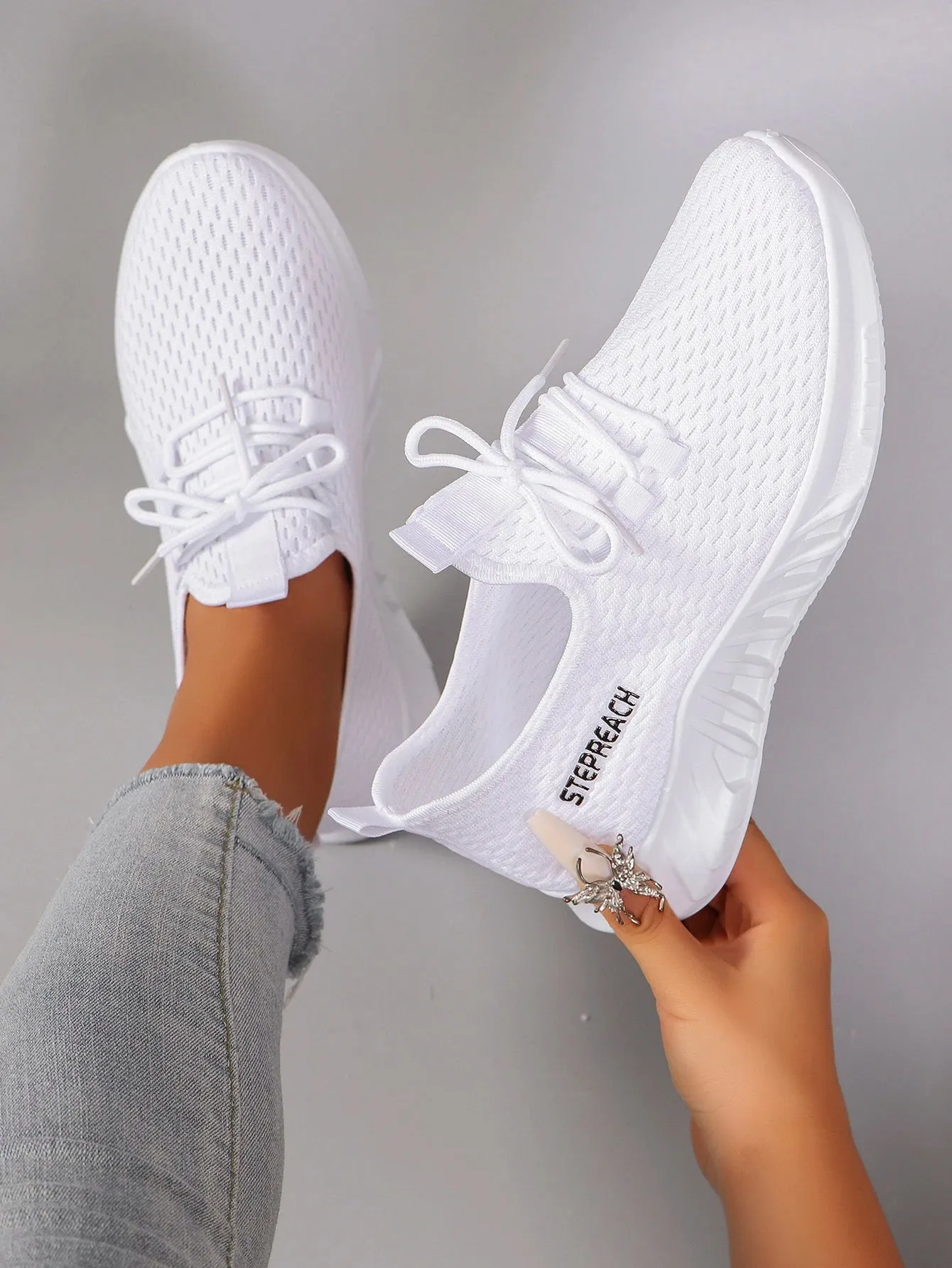White Casual Lightweight Sneakers