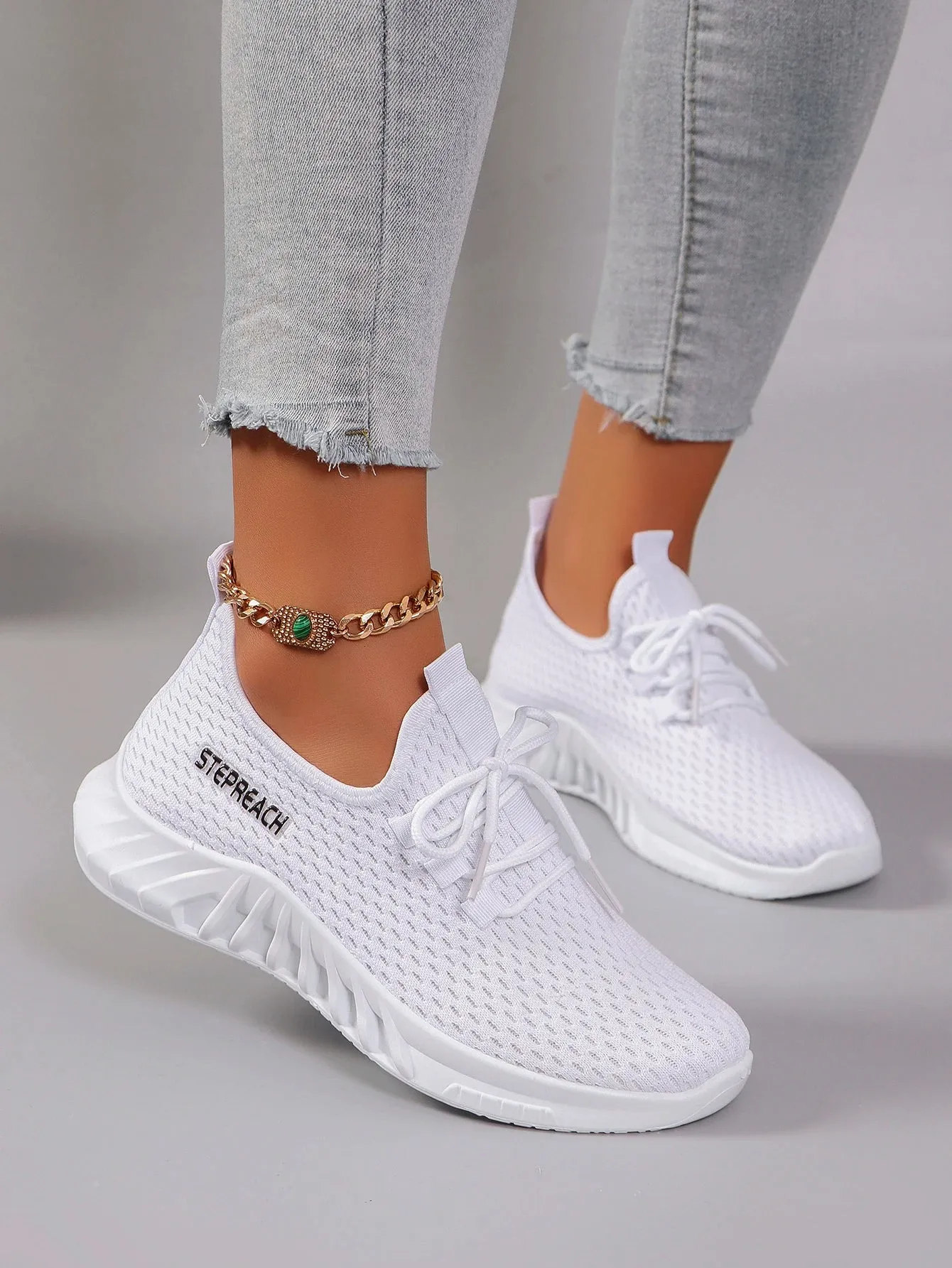 White Casual Lightweight Sneakers