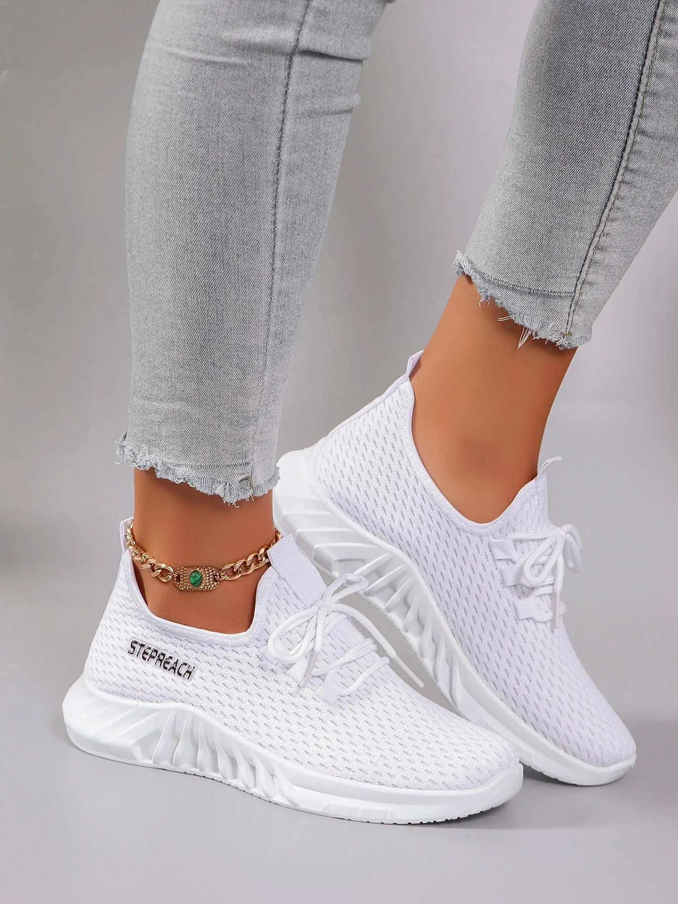 White Casual Lightweight Sneakers