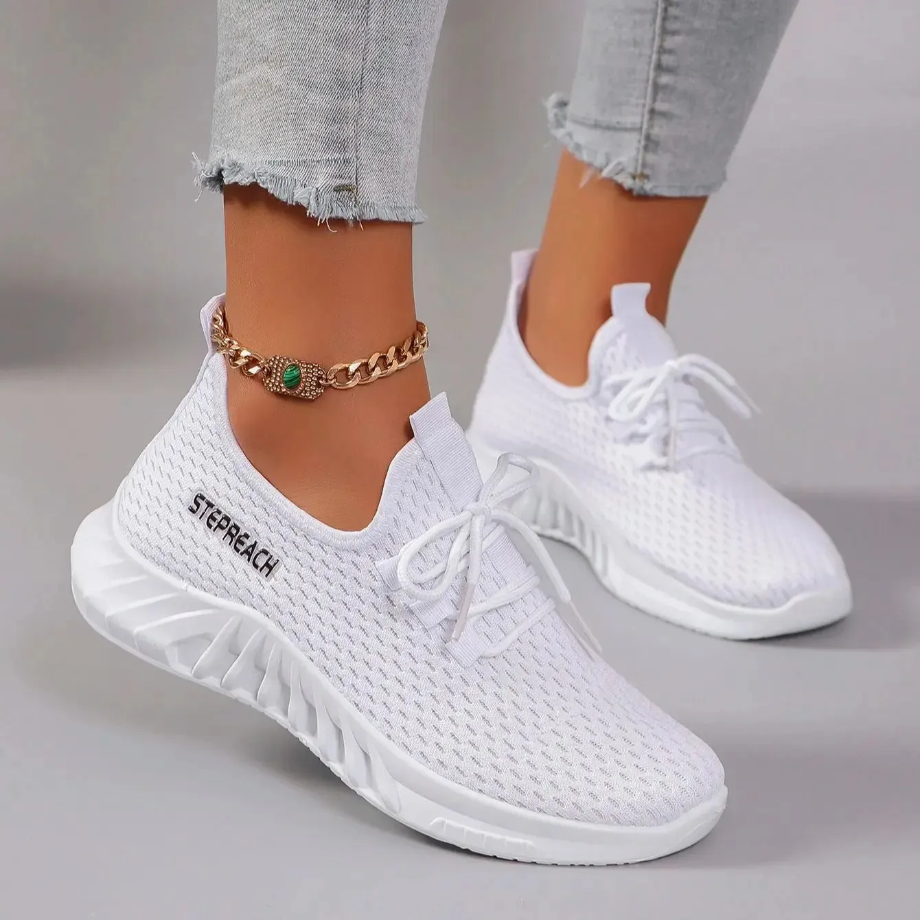 White Casual Lightweight Sneakers