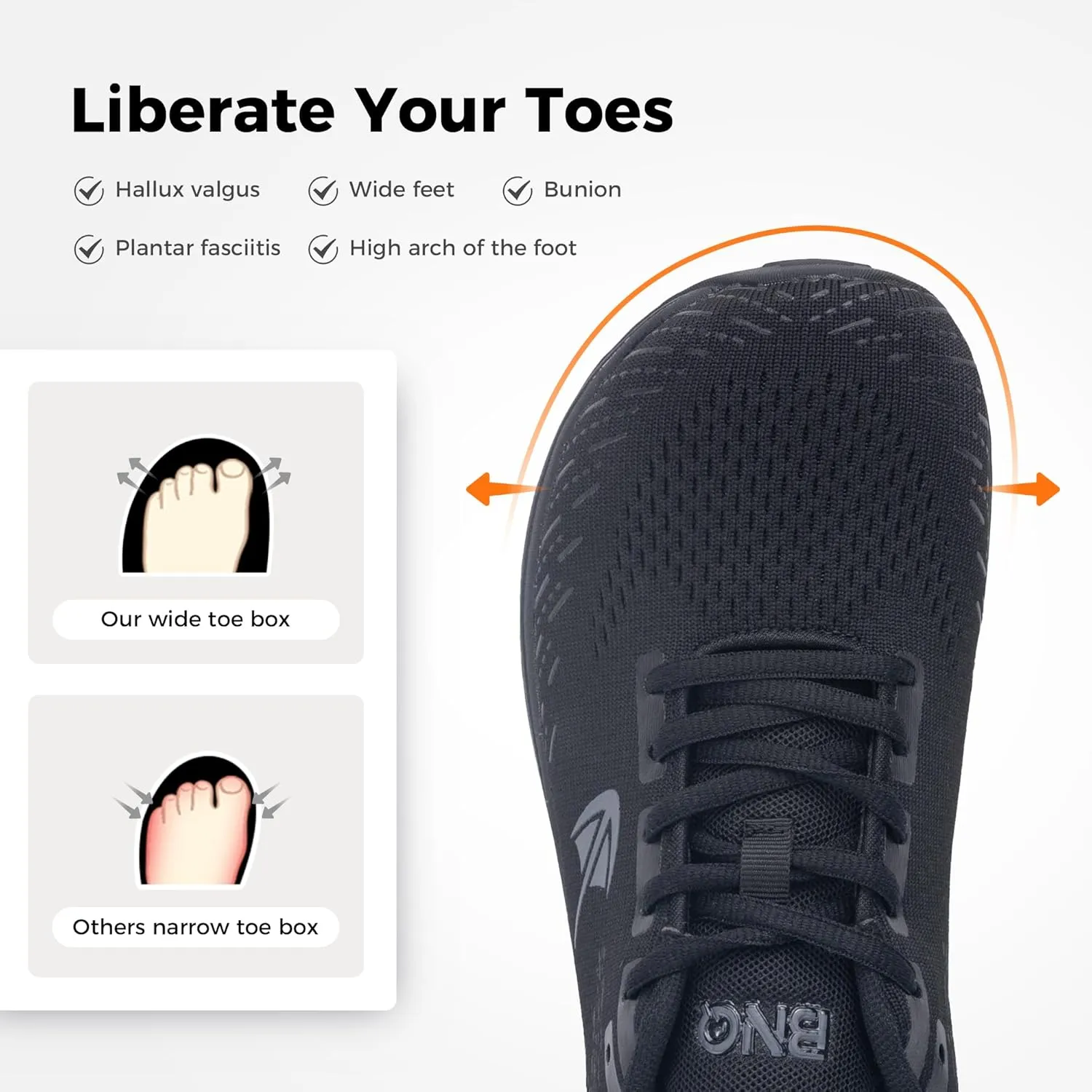 Wide Toe Box Shoes for Women Plantar Fasciitis Running Shoe Arch Support Walking Tennis Orthotic Breathable Extra Wide Width Athletic Sneakers US6-11