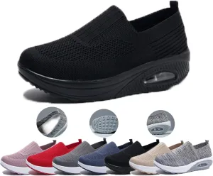 Women Orthopedic Sneakers Walking Shoes,Mesh Breathable Arch Support Slip-on Arch Support Reduces Foot Fatigue Light Air Cushion Orthopedic