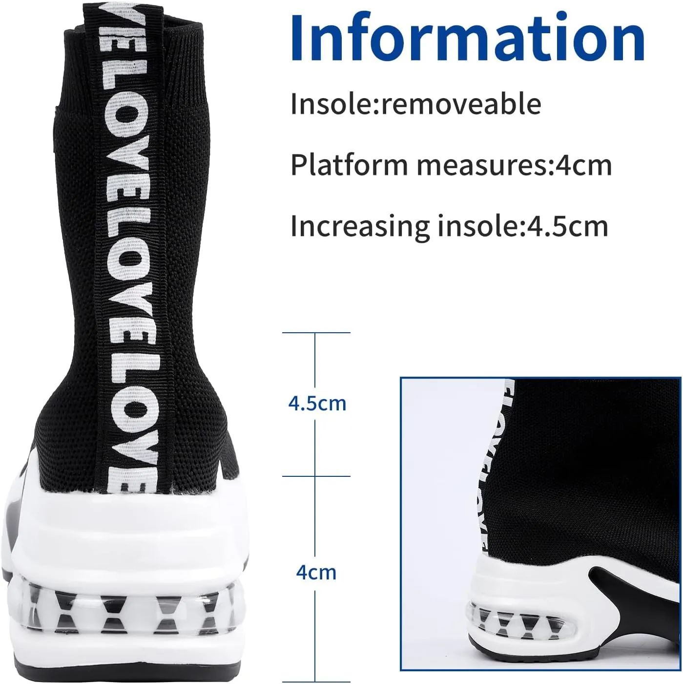 Women Wedge Sneakers Inner Heightening Walking Shoes Fashion Breathable Lightweight Air Cushion Casual Sneakers