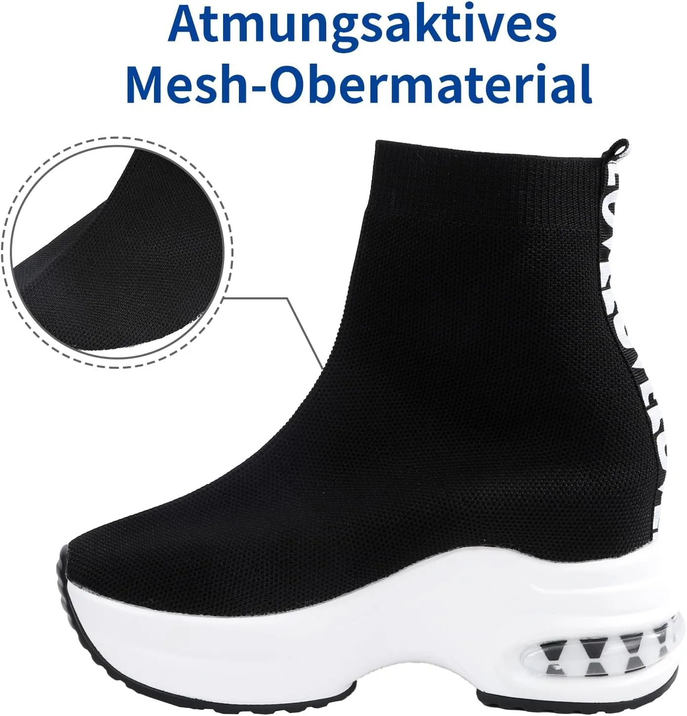Women Wedge Sneakers Inner Heightening Walking Shoes Fashion Breathable Lightweight Air Cushion Casual Sneakers