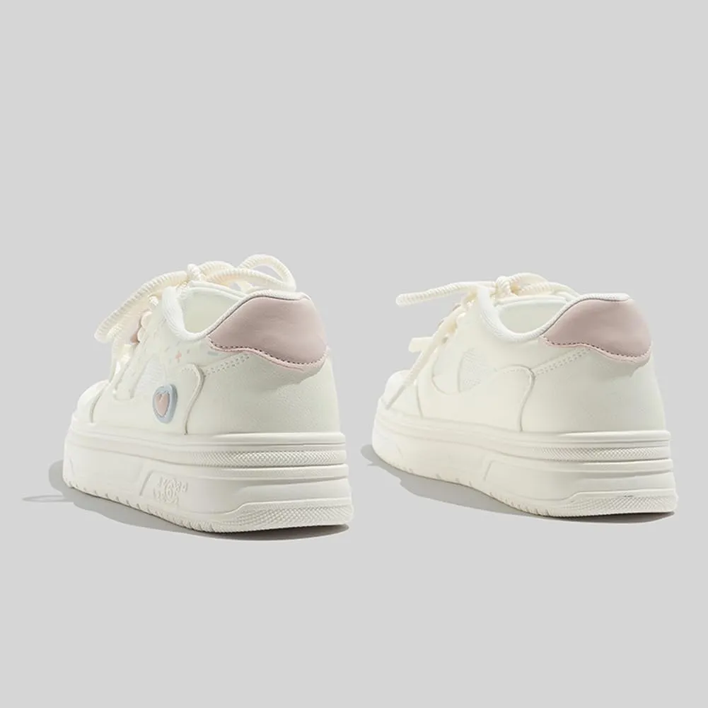 Womens Breathable Mesh Platform Sneakers Y2K Cute Fashion Casual Campus Lightweight Walking Shoes