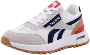 Women's Casual Colorblock Sneakers, Lace Up Platform Soft Sole Walking Shoes, Lightweight Low-top Trainers