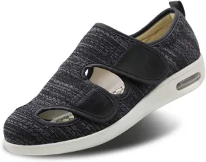 Women's Diabetic Sandals, Adjustable Closure Comfy Slippers, Extra Wide Walking Shoes for Diabetic Edema Plantar Fasciitis Bunions Arthritis Swollen Feet