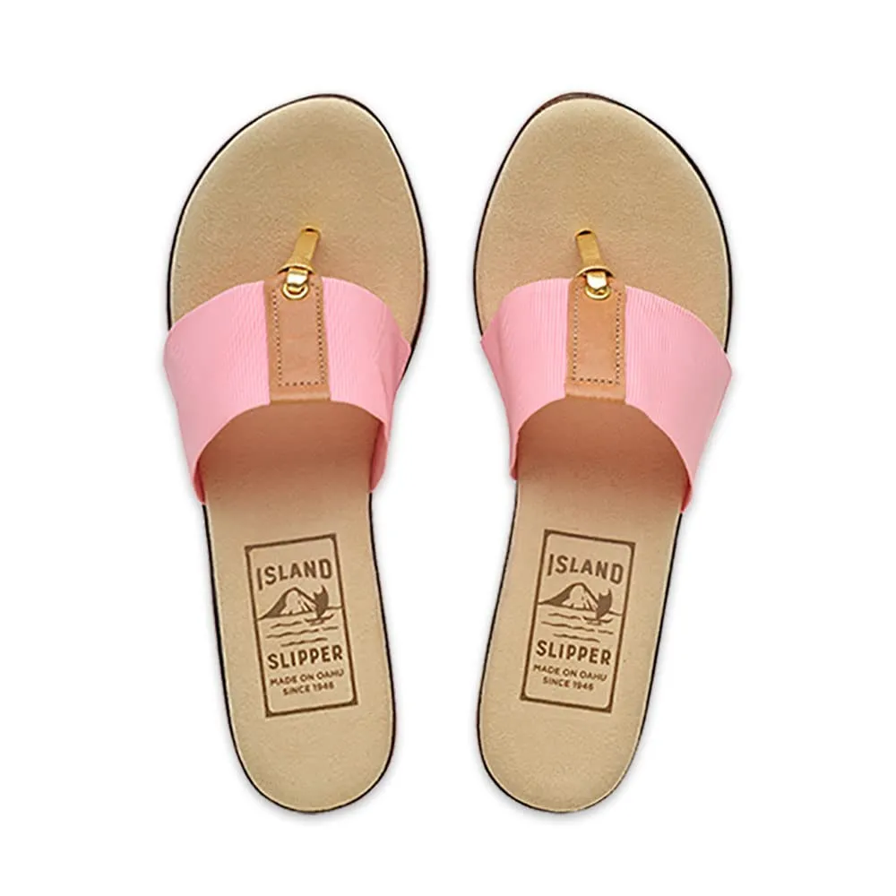 Women's Elastic Wedge Sandal - Made in Hawaii (T810-PINK-8)