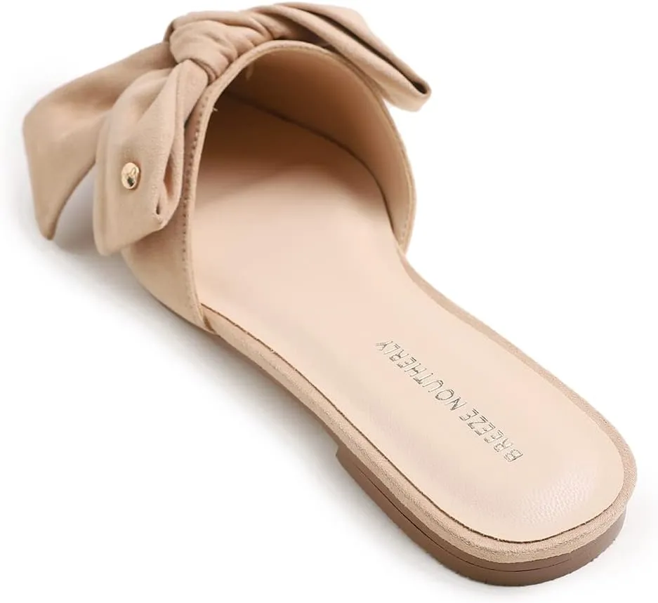 Women's Fashion Deco Mules Slip On Backless Slide Flats