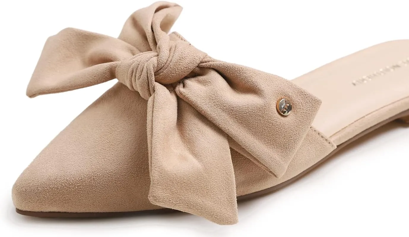 Women's Fashion Deco Mules Slip On Backless Slide Flats