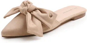 Women's Fashion Deco Mules Slip On Backless Slide Flats