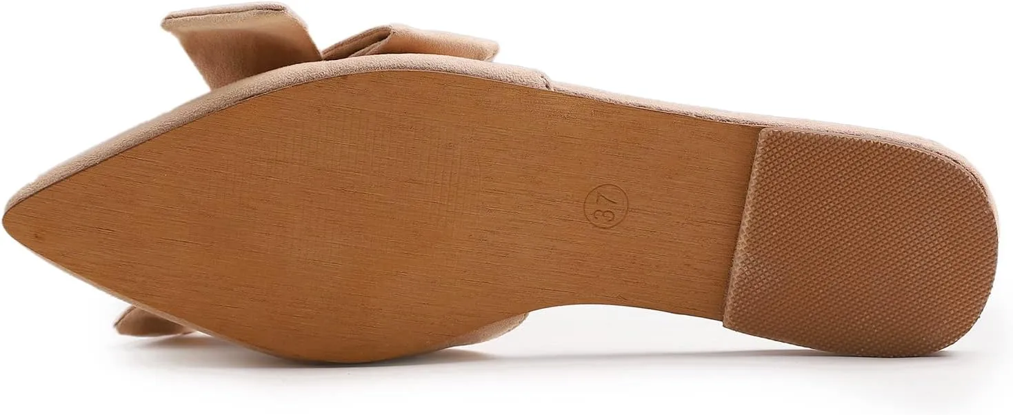 Women's Fashion Deco Mules Slip On Backless Slide Flats