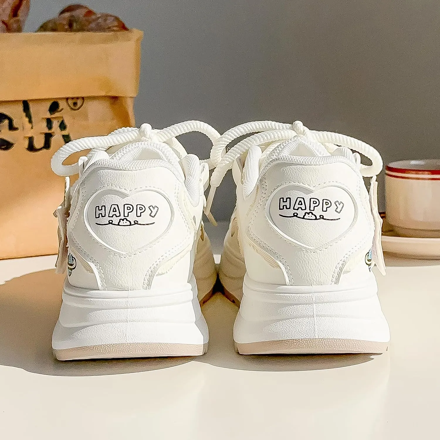 Women's Fashion Platform Sneakers Y2K Star Shoes Breathable Mesh Pink Sneakers Cute Walking Shoes