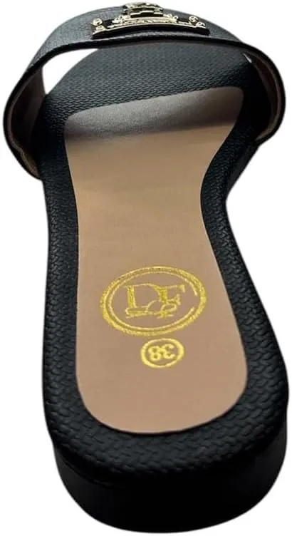 Women's Flat Slide Sandals, Open Toe Slip-On