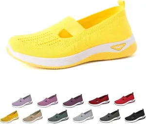 Women's Orthopedic Shoes Woven Wide Arch Support Slip-On Orthowalk Sneakers Casual Breathable Soft Anti-Skid Sports Footwear