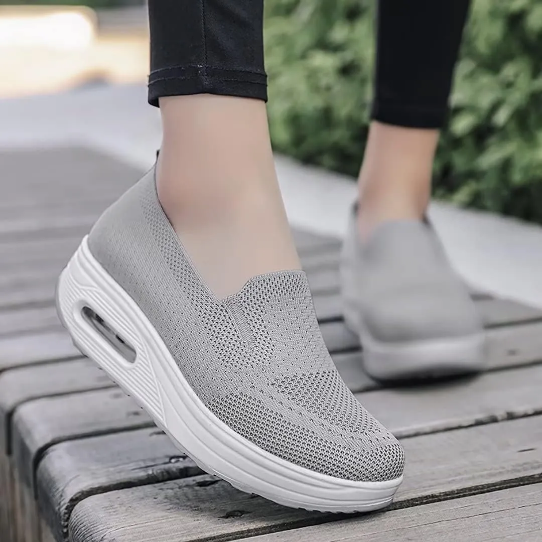 Women's Orthopedic Sneakers,Mesh Elastic Thick Sole Sneakers,2023 New Orthopedic Walking Shoes with Arch Support Sandals,Premium Fashion Platform Sneakers Comfortable Walking Shoes
