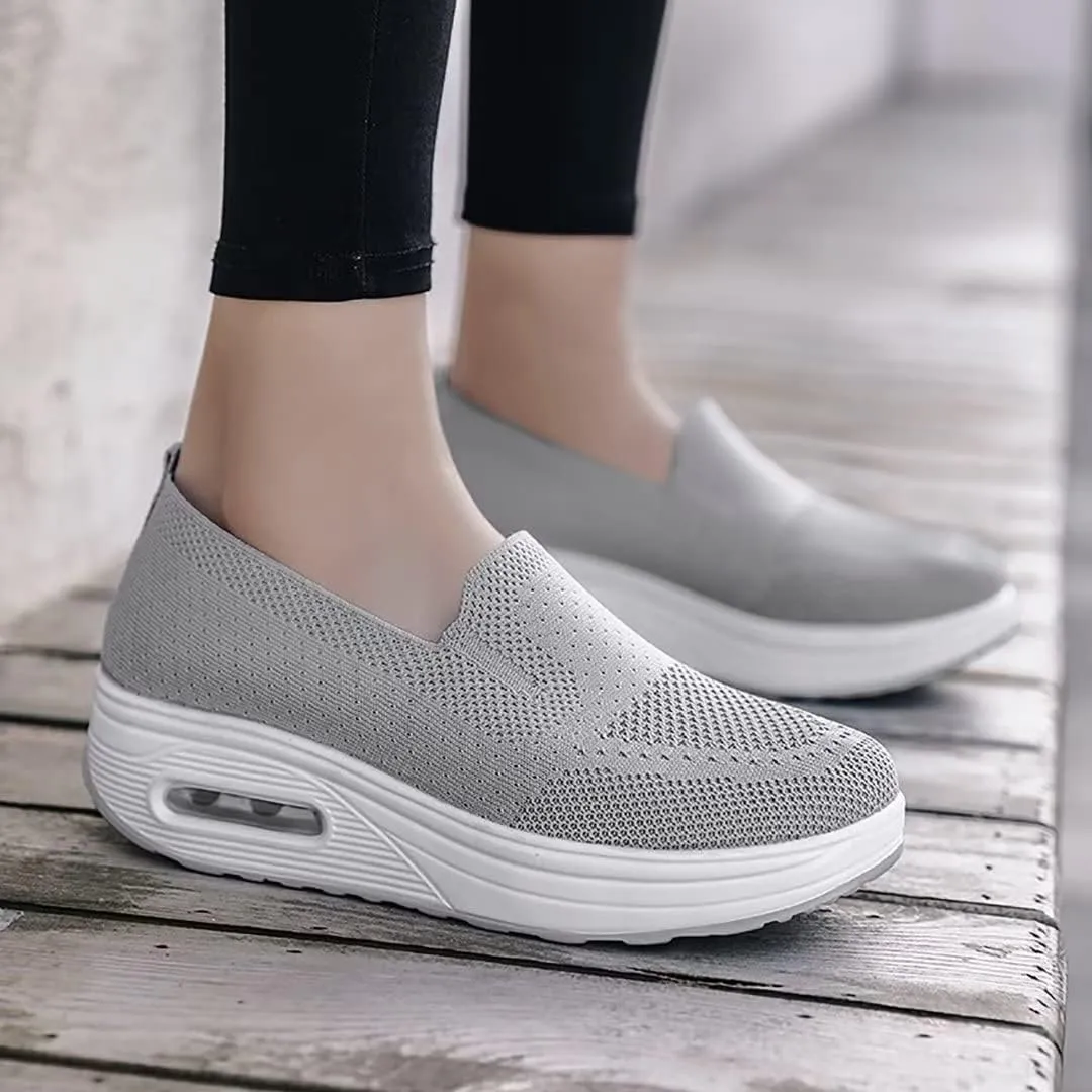 Women's Orthopedic Sneakers,Mesh Elastic Thick Sole Sneakers,2023 New Orthopedic Walking Shoes with Arch Support Sandals,Premium Fashion Platform Sneakers Comfortable Walking Shoes