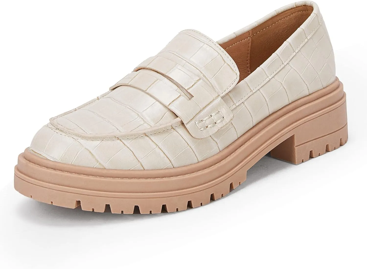 Women's Platform Penny Loafers Comfort Chunky Heel Slip On Business Work Dress Shoes