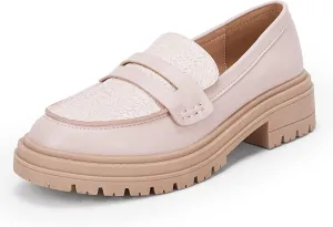 Women's Platform Penny Loafers Comfort Chunky Heel Slip On Business Work Dress Shoes