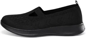 Women's Slip-On Sneakers - Breathable Knit Upper - Cushioned Sole for All-Day Comfor