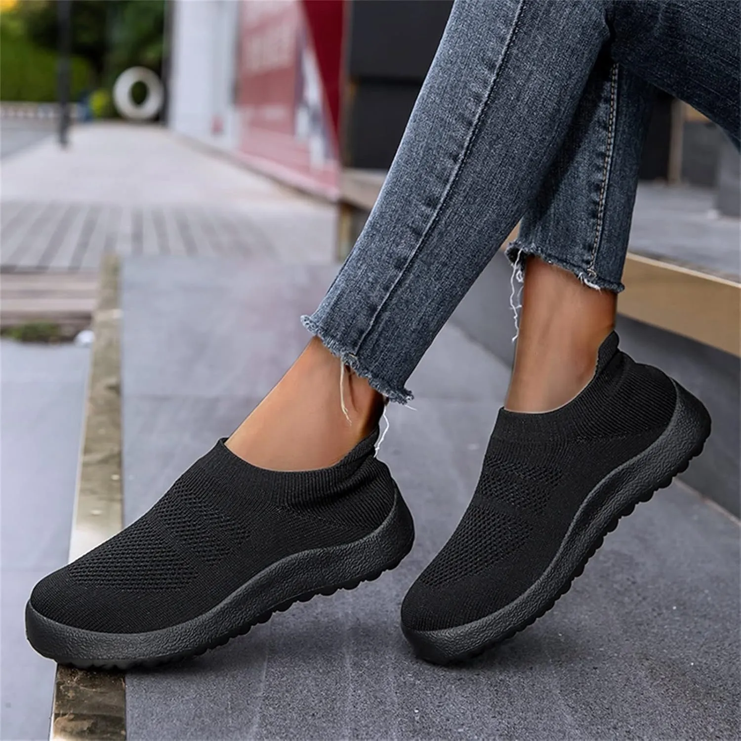 Womens Slip on Walking Shoes Comfort Lightweight Running Shoes for Men Casual Business Casual Shoes Black Sneakers Platform Tennis Shoe Loafers Shoe