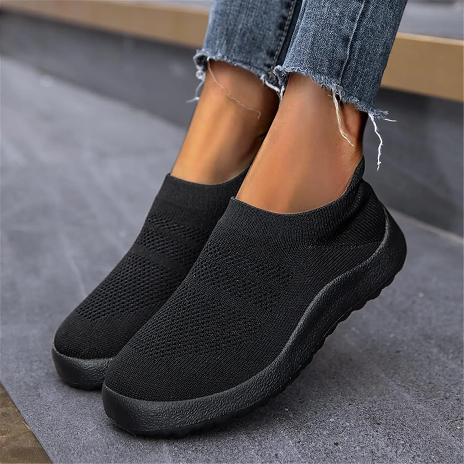 Womens Slip on Walking Shoes Comfort Lightweight Running Shoes for Men Casual Business Casual Shoes Black Sneakers Platform Tennis Shoe Loafers Shoe