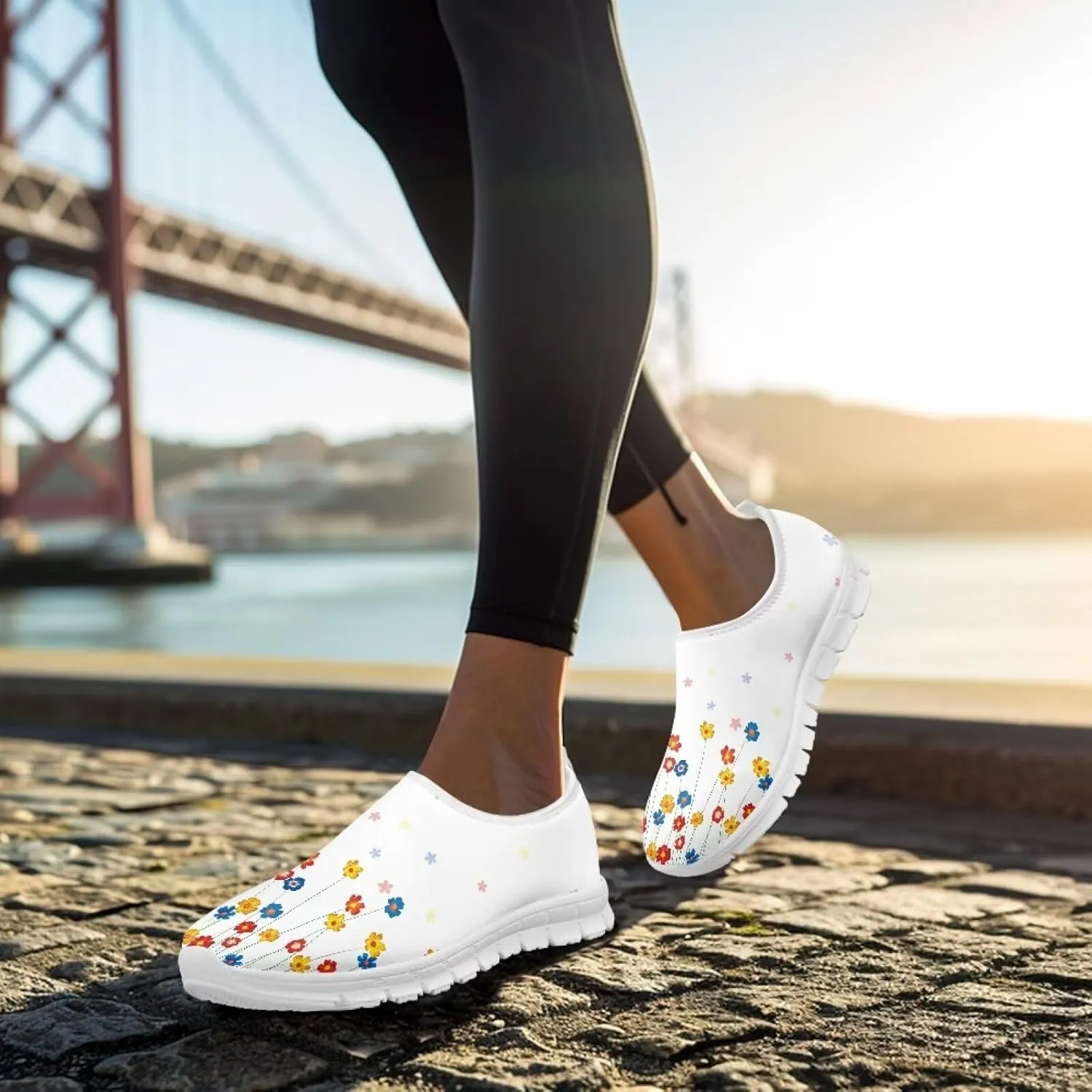 Women's Sneakers Casual Low Top Walking Sneaker Flat Outdoor Breathable Soft Slip On Lightweight Shoes for Women