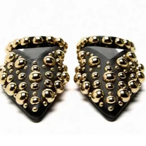 Women's Studded and Pointed Sandal with Gold Rivets