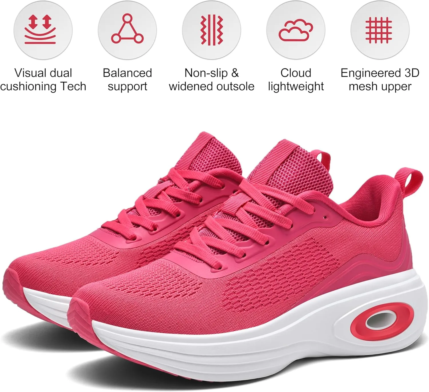 Women's Walking Shoes Comfortable Supportive Running Tennis Shoes Athletic Breathable Non Slip Lightweight Sneakers