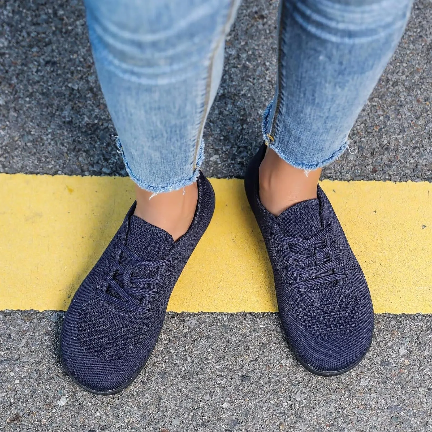 Women's Wide Toe Minimalist Barefoot Walking Shoes Breathable Casual Tennis Gym Athletic Sneakers