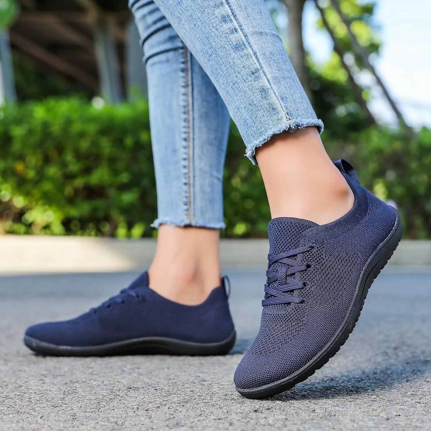 Women's Wide Toe Minimalist Barefoot Walking Shoes Breathable Casual Tennis Gym Athletic Sneakers