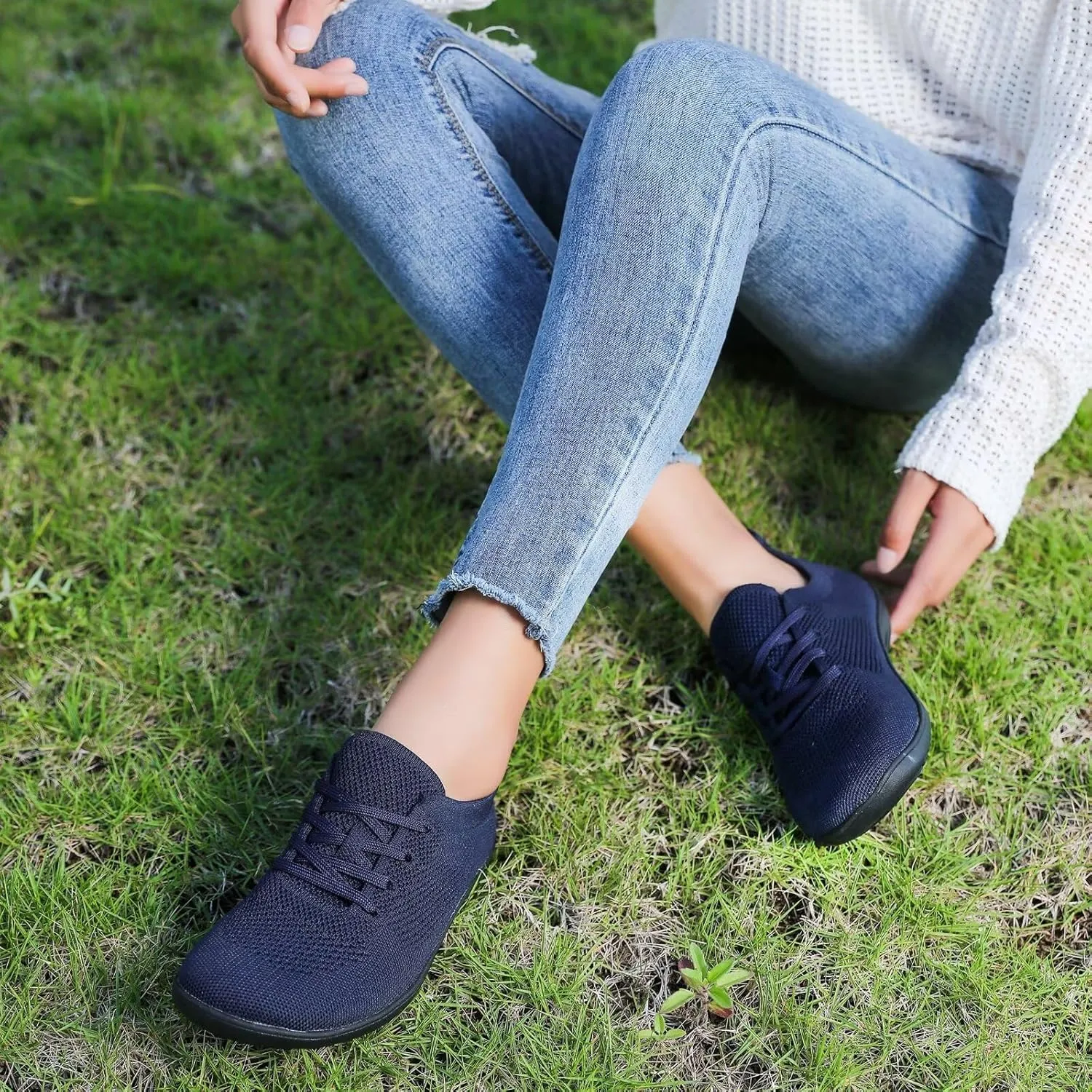 Women's Wide Toe Minimalist Barefoot Walking Shoes Breathable Casual Tennis Gym Athletic Sneakers