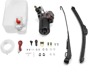 WSays Windshield Wiper Washer Pump Kit 12V Electric Compatible with Polaris RZR Ranger Defender Marverick Commander Pioneer Talon Mule Teryx