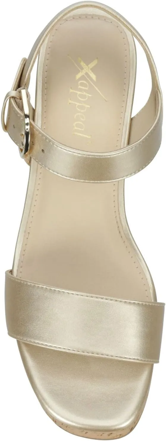 XAPPEAL Catherine - Women's Casual Open Toe Summer Platform Wedge Sandals