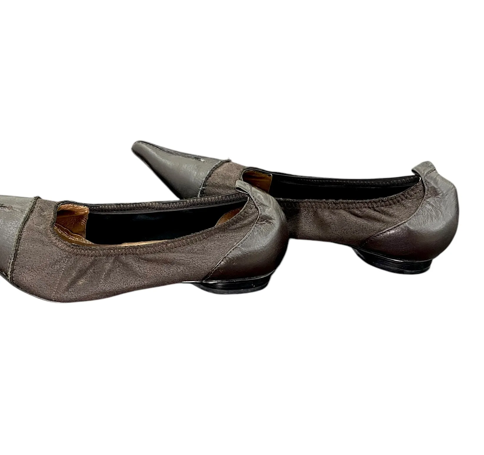 Y2K pointed leather ballerinas