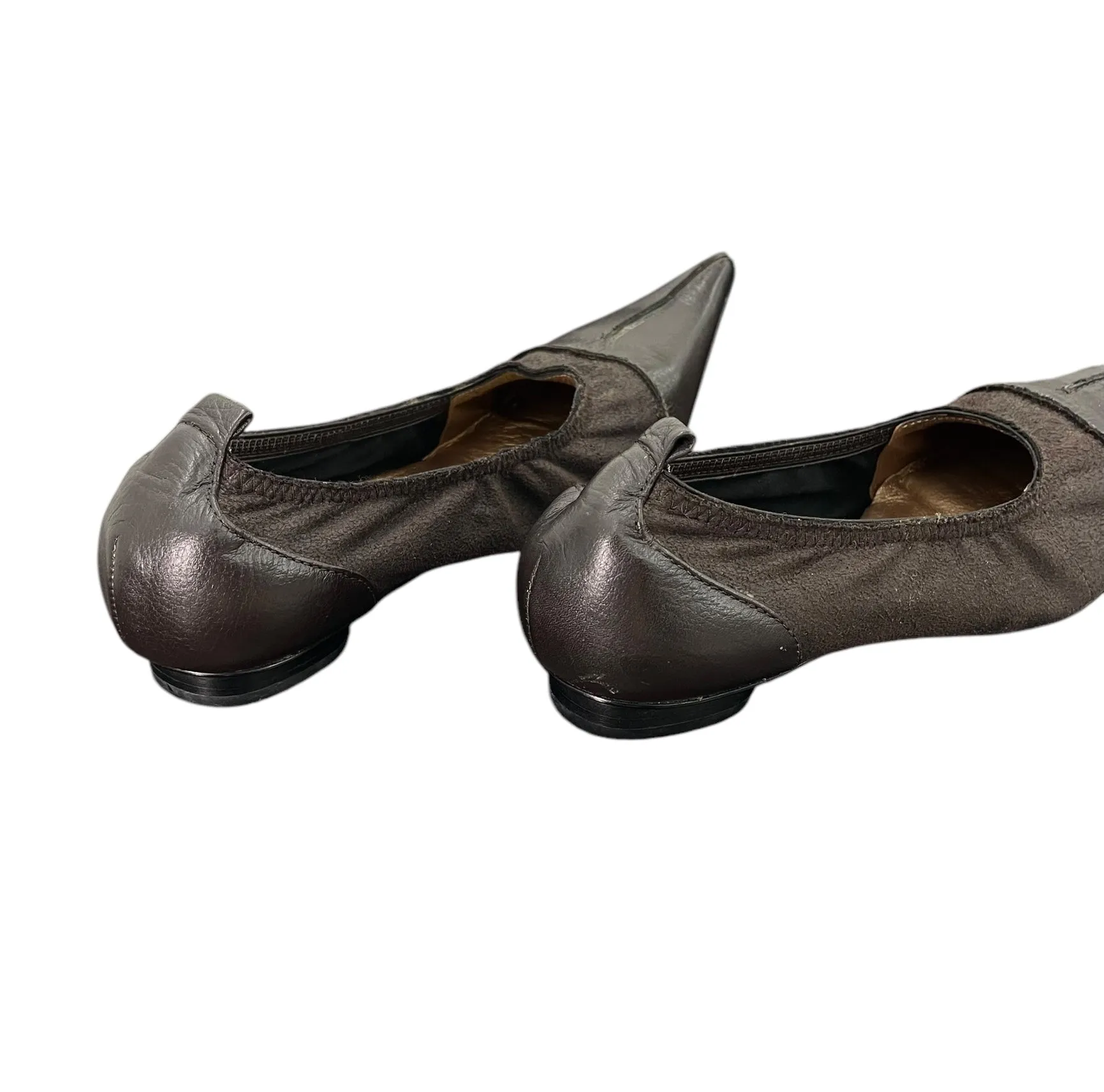 Y2K pointed leather ballerinas