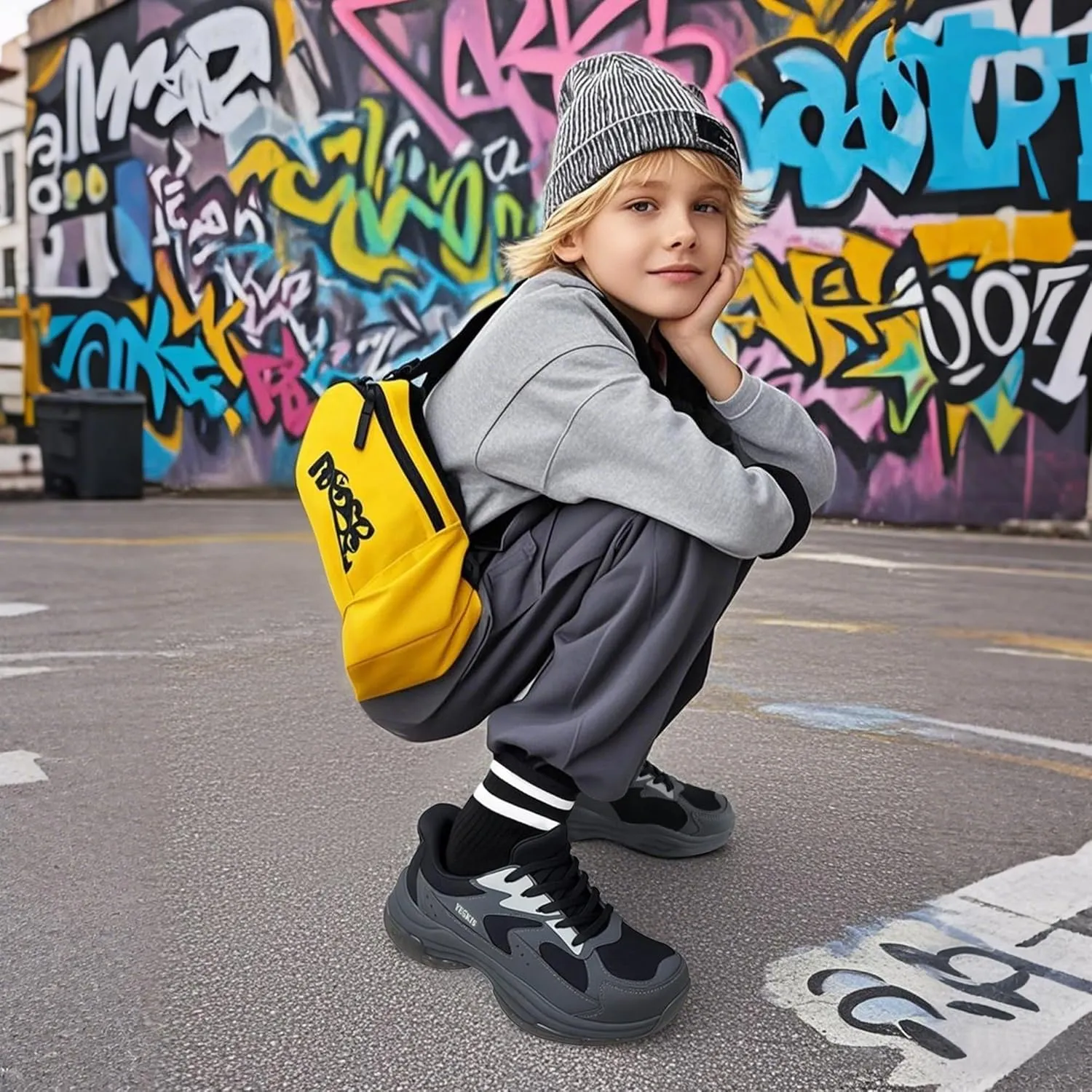 YESKIS Boys Girls Light Up Shoes Kids Lightweight Breathable Mesh Led Flashing Fashion Running Sneakers for Toddler Little Kid