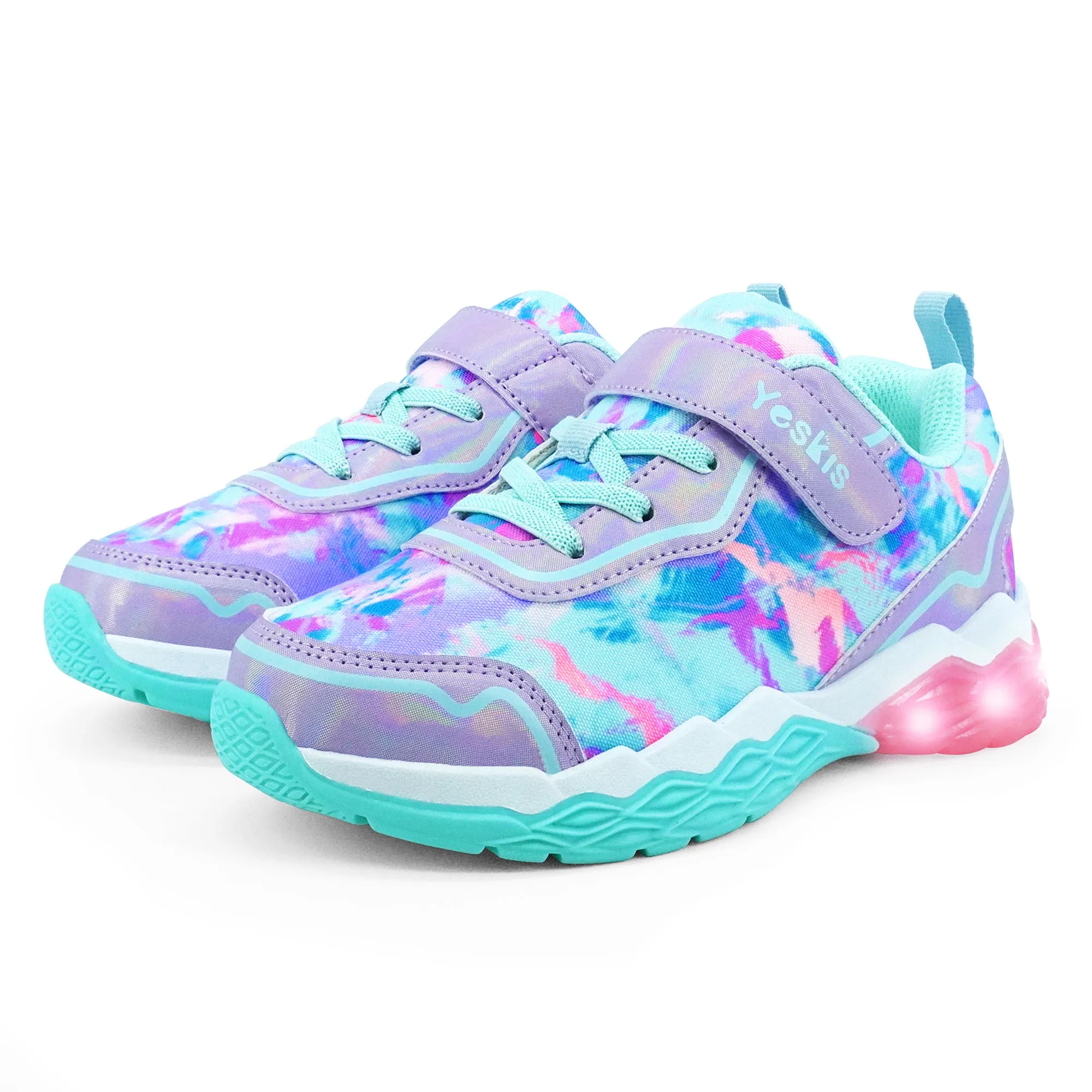 YESKIS Pinkster Girls Lightweight Light Up Sneakers Purple