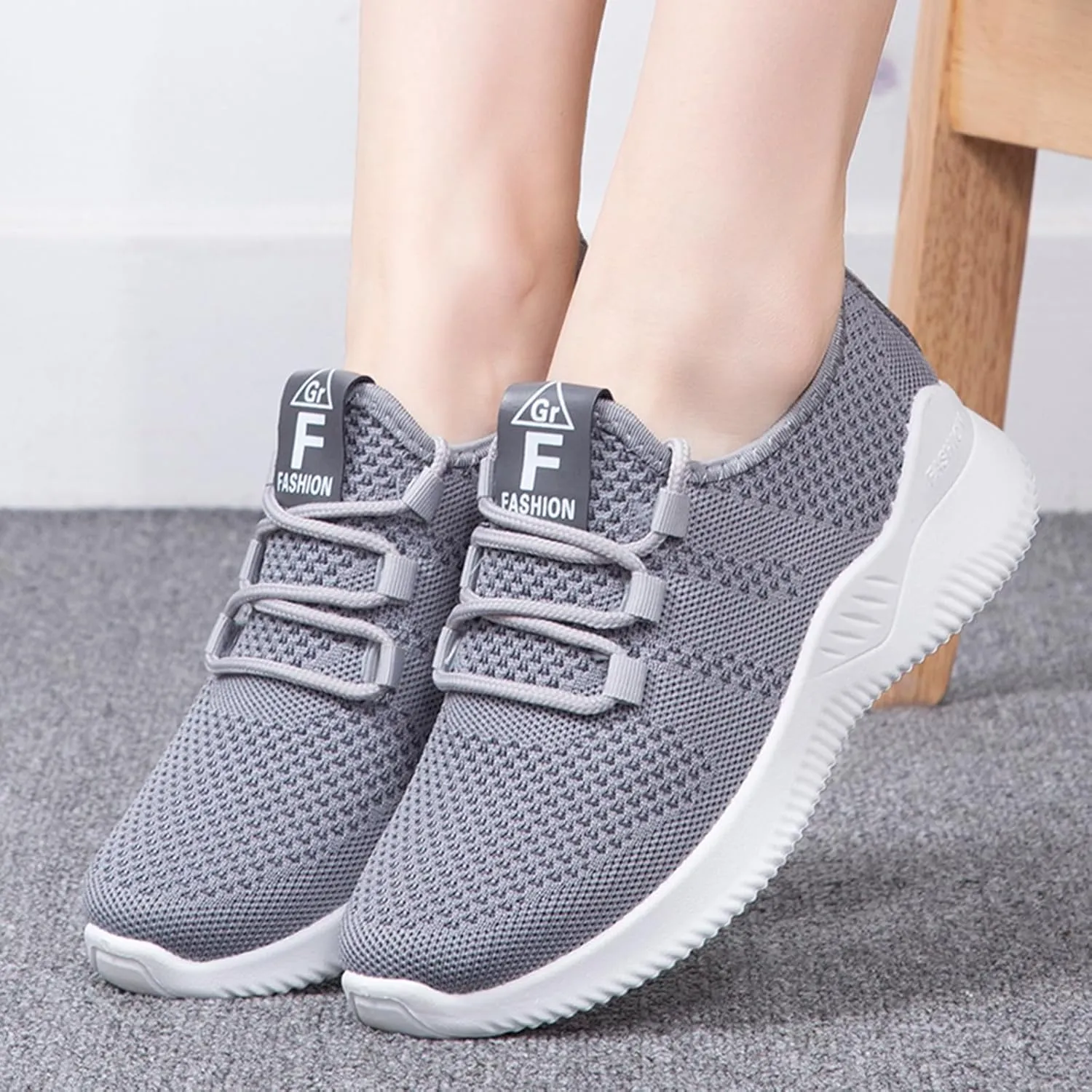 YIBLBOX Women's Slip On Walking Shoes Lightweight Knit Casual Running Sneakers