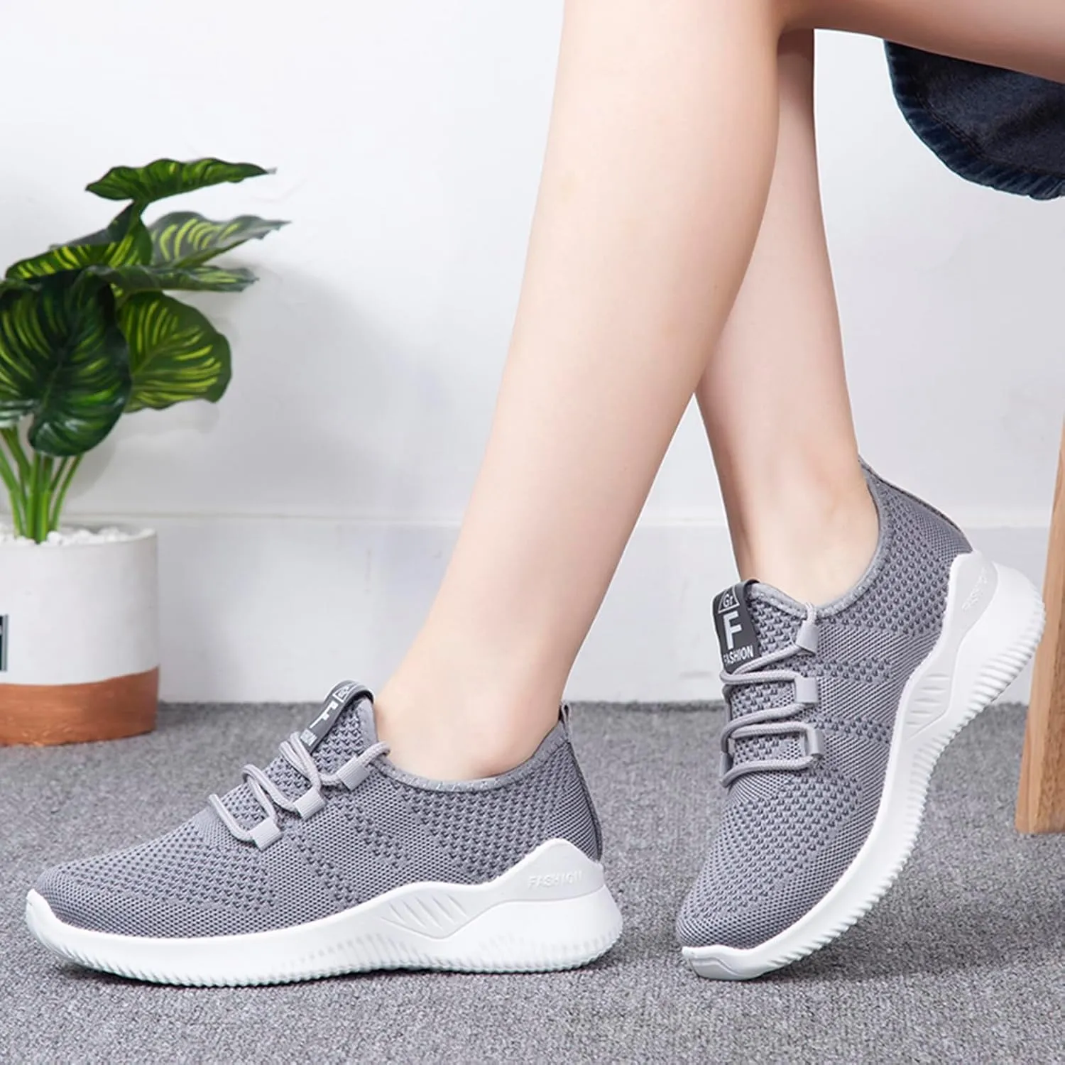 YIBLBOX Women's Slip On Walking Shoes Lightweight Knit Casual Running Sneakers