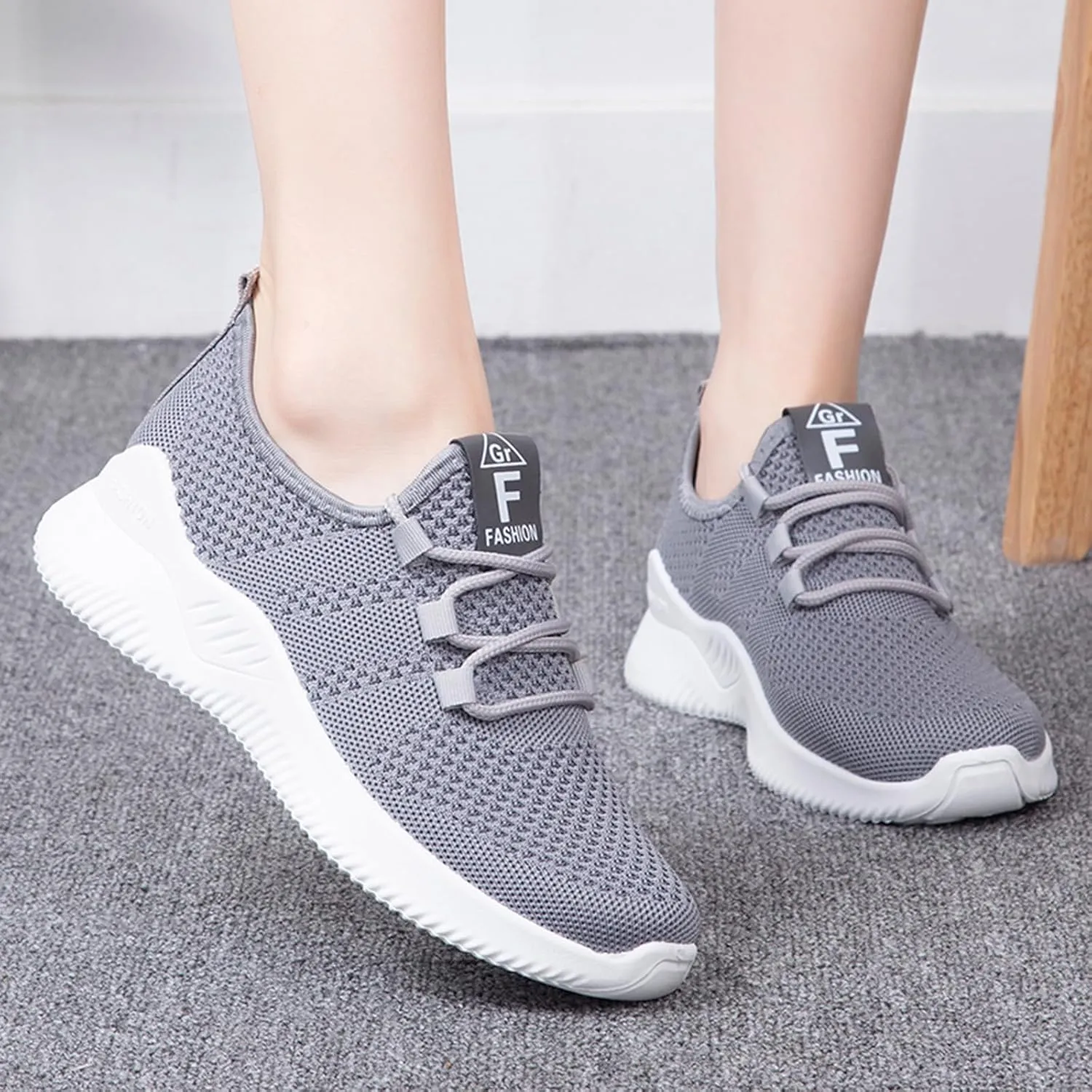 YIBLBOX Women's Slip On Walking Shoes Lightweight Knit Casual Running Sneakers