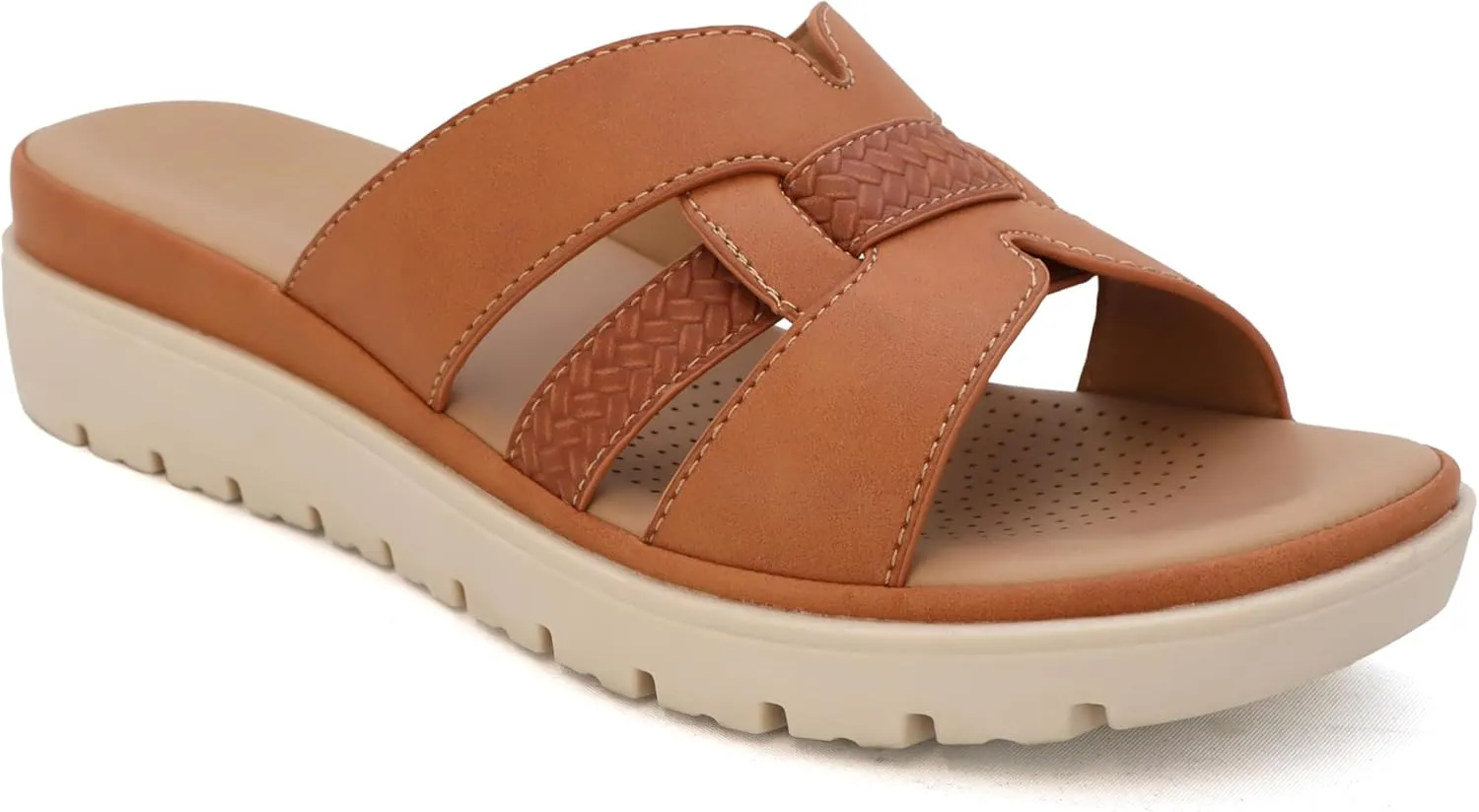 YOKI TUNSA-14 Women's Comfort Footbed Open Toe Wedge Sandal With Weave Upper