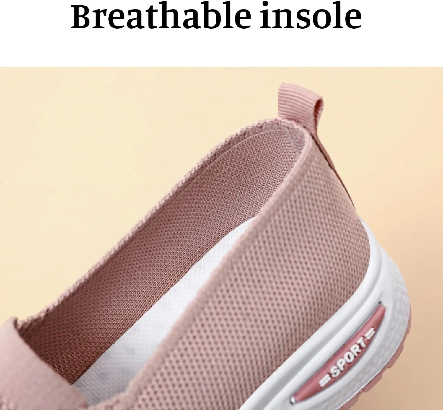 ZWRXW Women's Comfortable Walking Shoes Slip On Orthopedic Sneakers Breathable Mesh Knitted Woven Arch Support Non-Slip Shoes Tennis Athletic Casual Lightweight Wide Width Soft Shoe